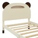 preview thumbnail 9 of 7, Twin Size Wood Platform Bed with Bear-Shaped Headboard, Motion Activated Night Lights, and Wooden Support