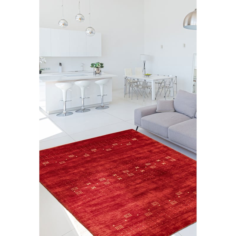 Kashkuli Gabbeh Red Rug 4'6" x 6'4" - 4'6 x 6'4
