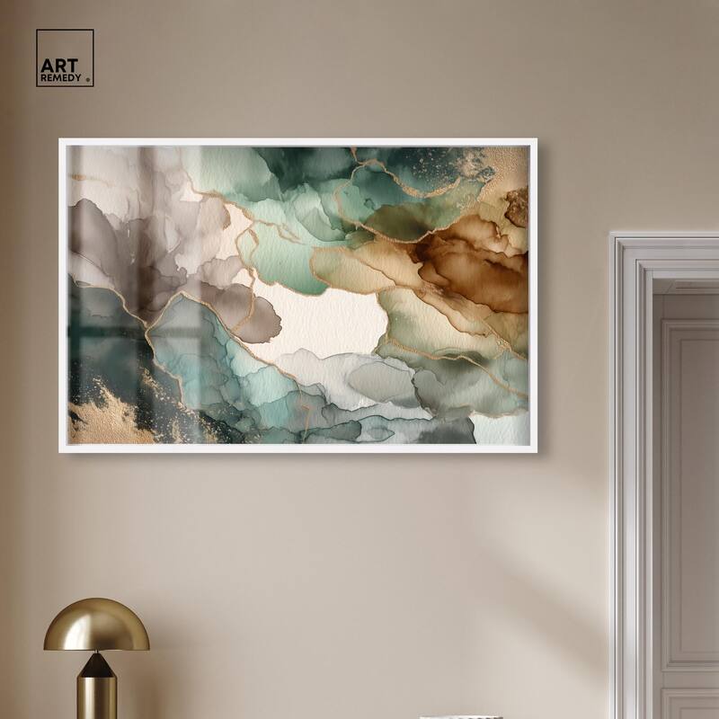 Golden Estuary II Shadowbox by Art Remedy