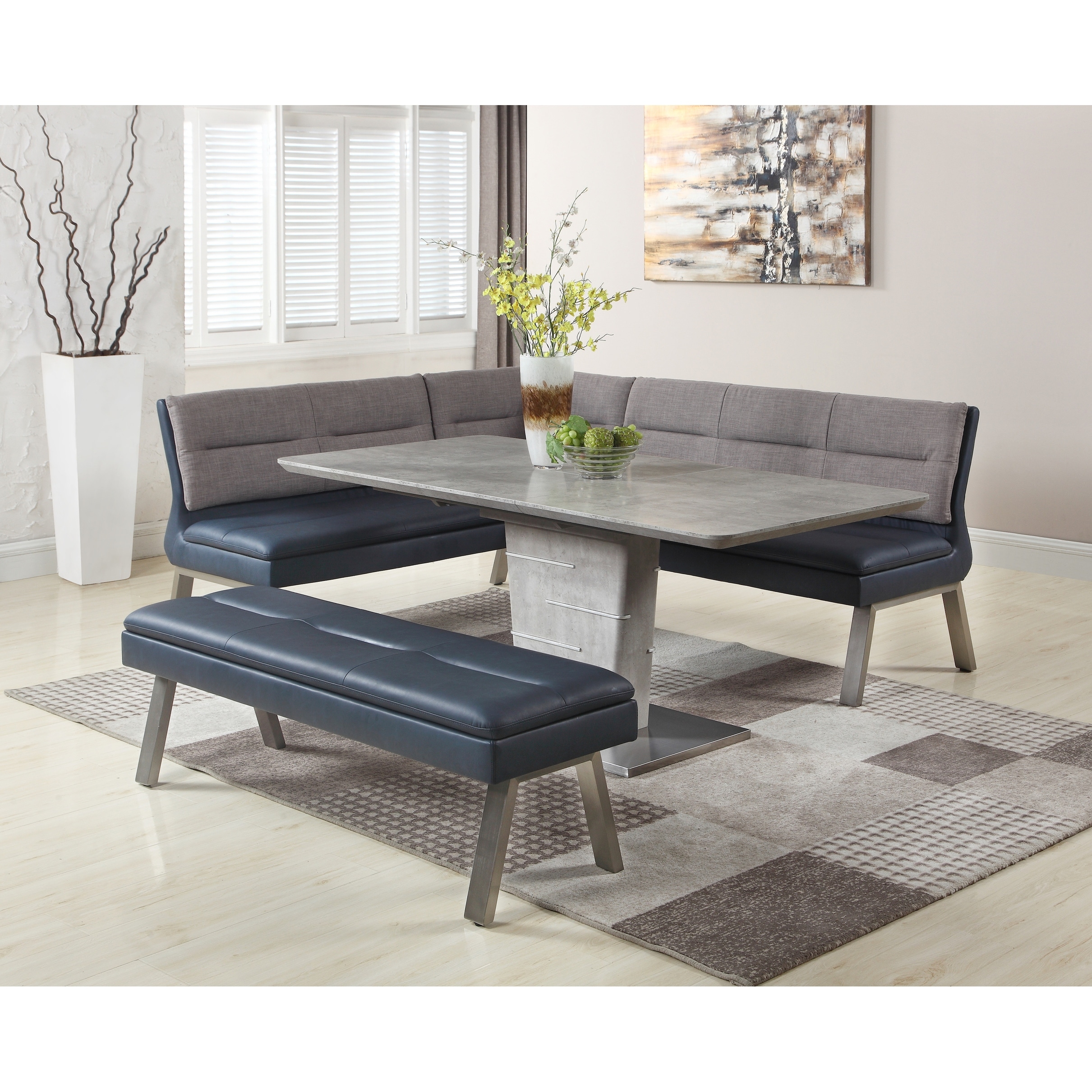 Somette liberty fully upholstered top nook dining bench