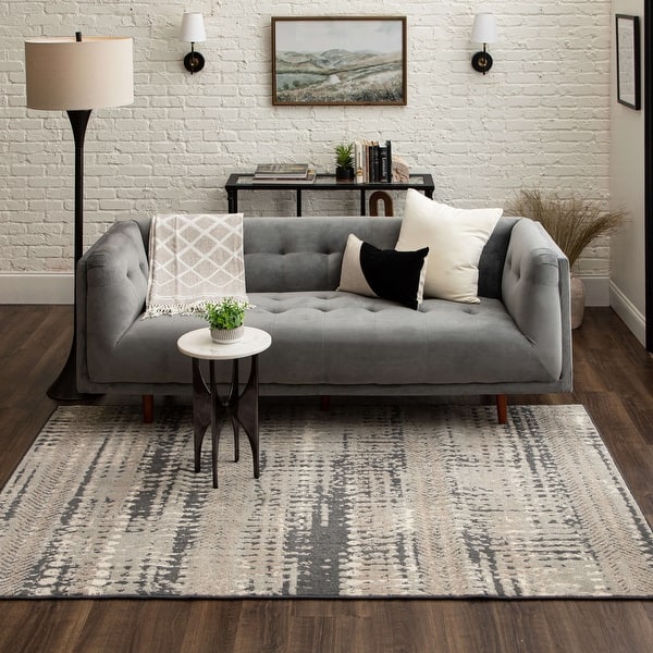 slide 2 of 10, Mohawk Home Gaillard Abstract Distressed Stripe Area Rug
