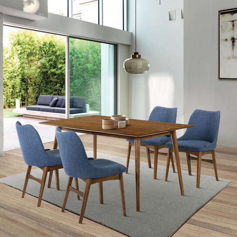 Westmont Mid-Century Modern Black or Walnut Wood 59" Rectangular Dining Table