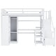 preview thumbnail 5 of 11, Full Size Loft Bed with Built-in Desk and Wardrobe, Kids Metal Bed Frame with USB Ports, 5-layer Shelf for Bedroom