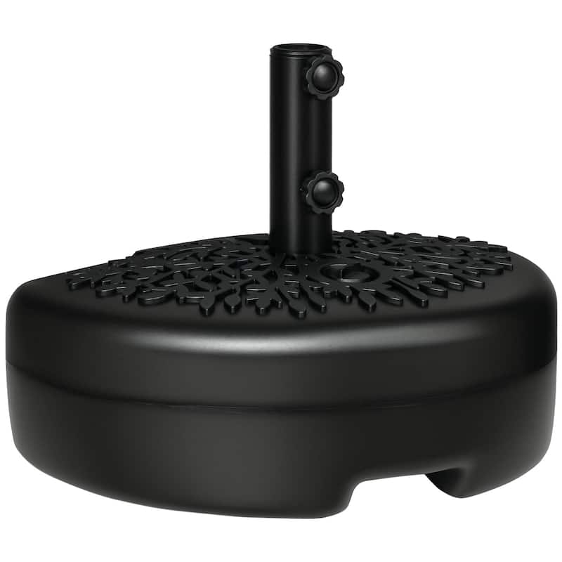 Outsunny Half Round Umbrella Base, Sand or Water Filled Half Patio Umbrella Stand Holder for Lawn, Deck, Backyard and Garden
