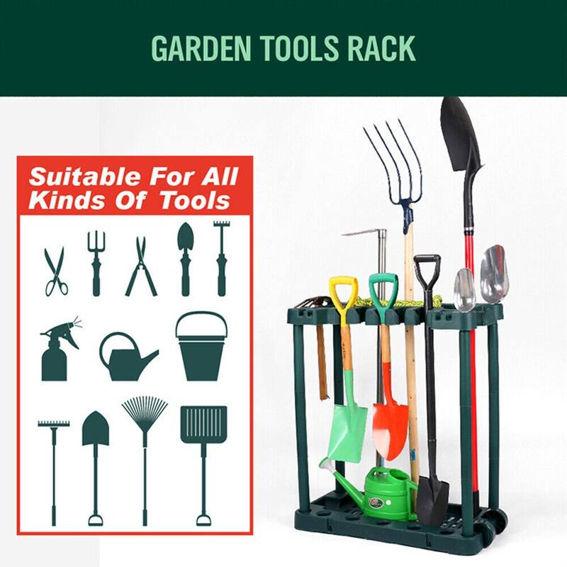 Compact Garden Tool Storage Rack Fits Over 40 Tools 29.1x13.8x33.1in