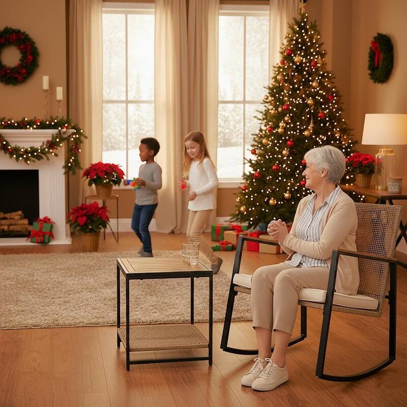 Made4Home Vianna 3-Piece Solid Acacia Wood Patio Rocking Set