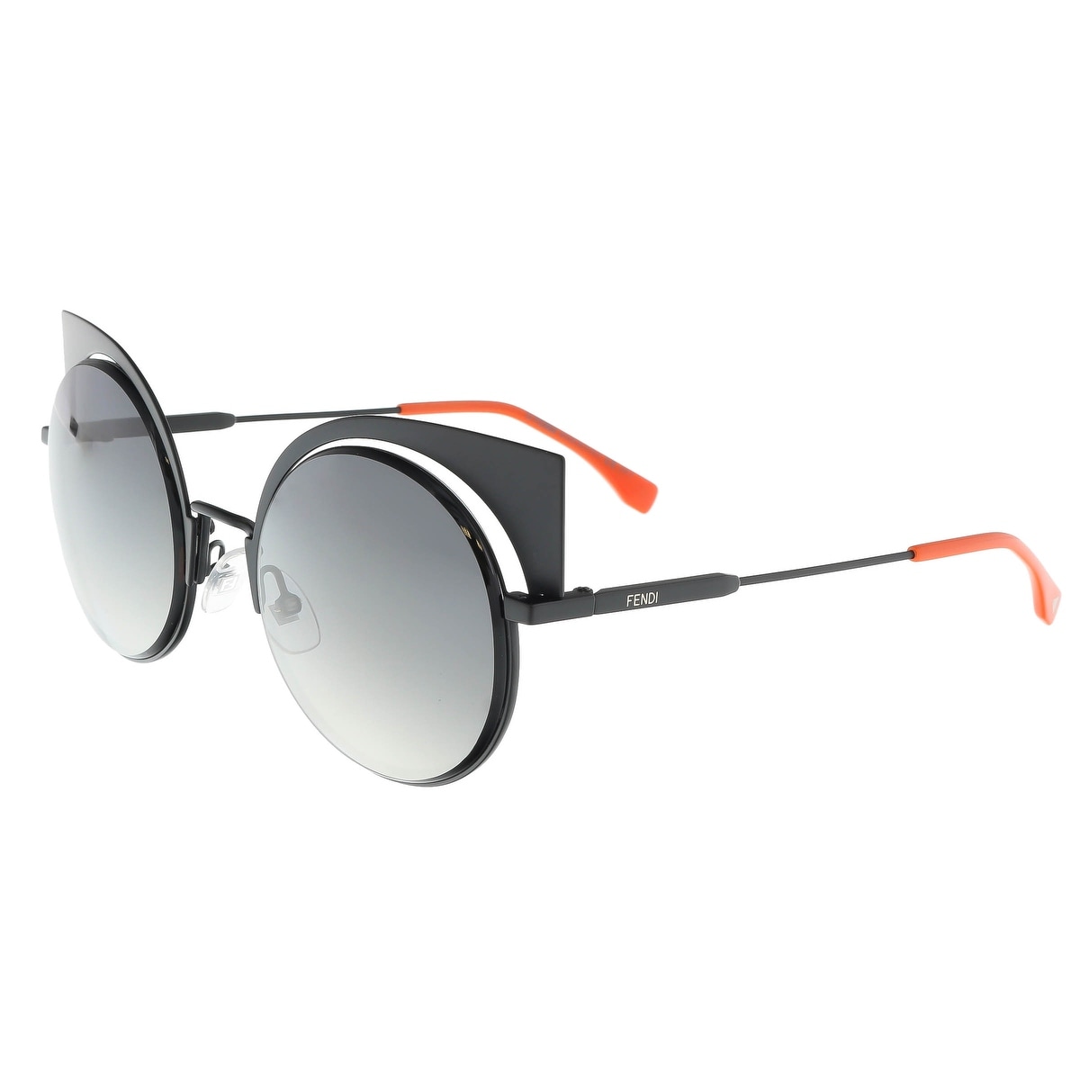 Shop Fendi Ff 0177 S 3 Eyeshine Matte Black Cat Eye Sunglasses