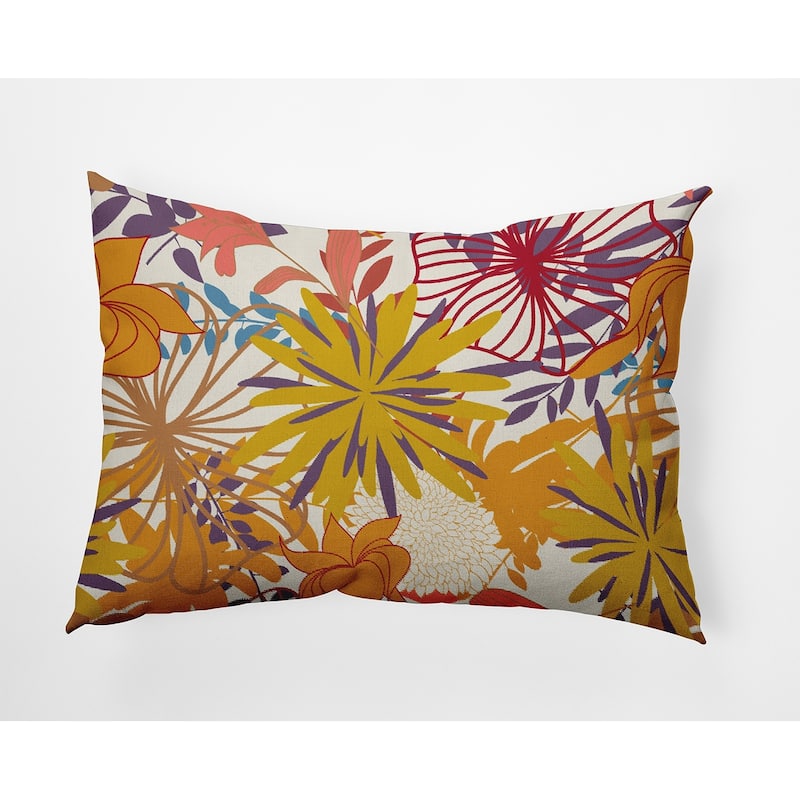 Jumble Floral Accent Pillow - Mustard - 14" x 20"