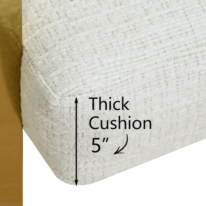 25" Seat Height Upholstered Chenille Gold Matel Counter Stool