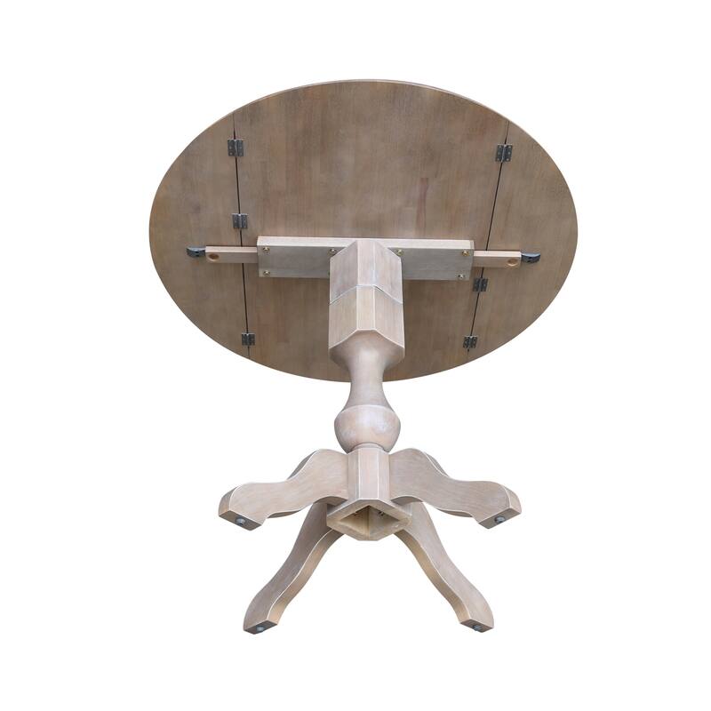 42" Round Dual Drop Leaf Pedestal Table