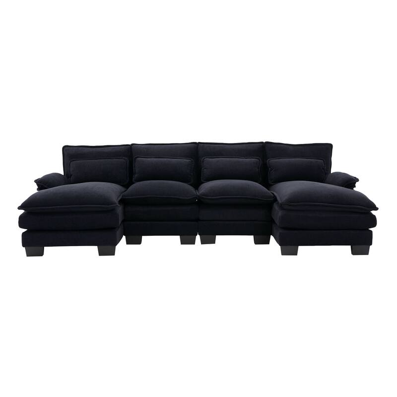 GDFStudio - U Shaped 110" Chenille Modular Cloud Sectional Couches