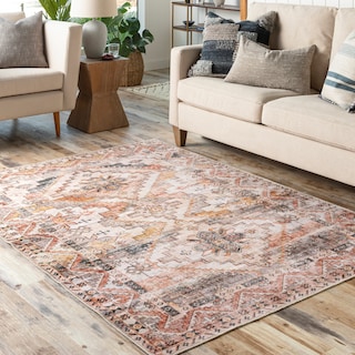 Livabliss Gila Traditional Medallion Machine Washable Area Rug