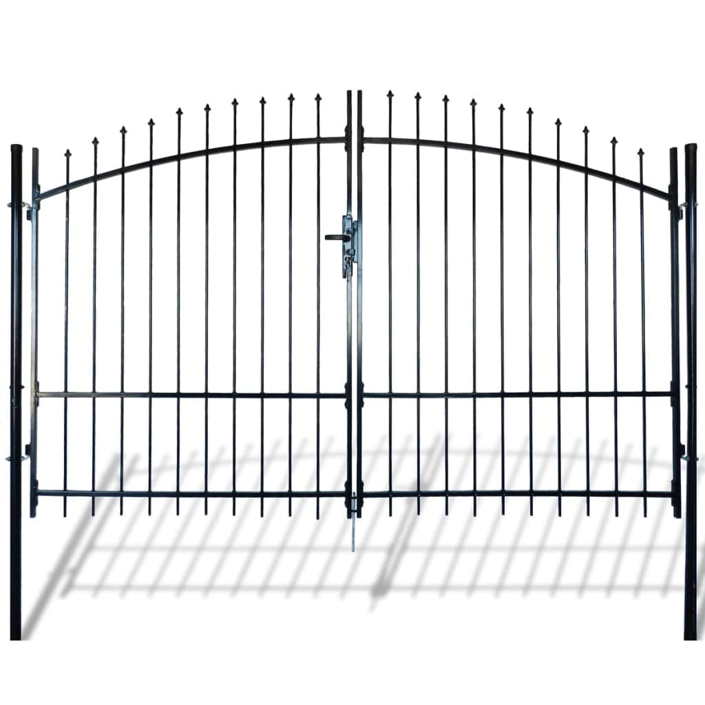 Garden Gate Heavy Duty Steel Double Door Fence Gate with Spear Top Driveway Security Gate for Residential Entryway Yard Patio 157.5 X 68.9
