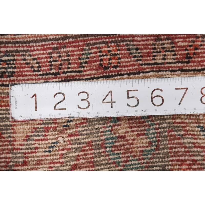 Geometric Koliaei Persian Vintage Runner Rug Handmade Wool Carpet - 3'6" x 9'9"