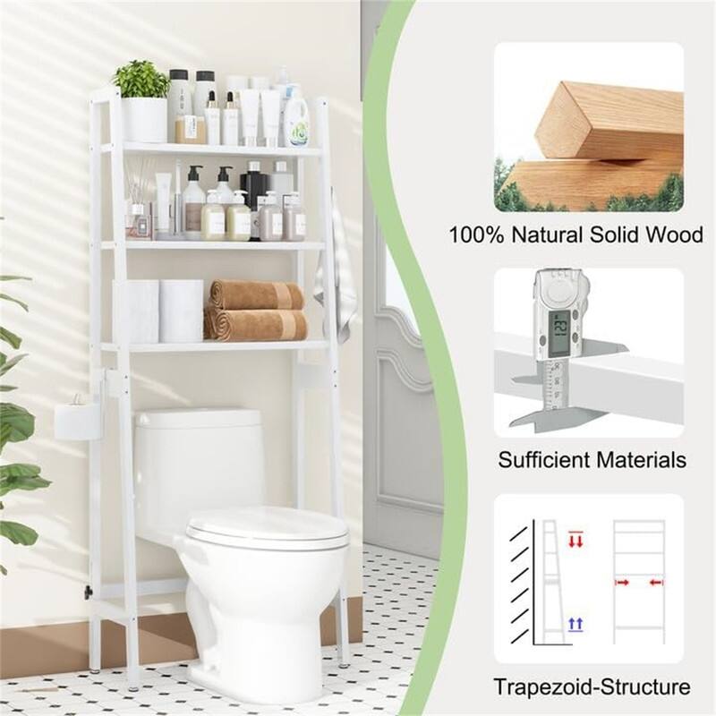 Over The Toilet Storage - 11.02"D x 25.59"W x 61.42"H