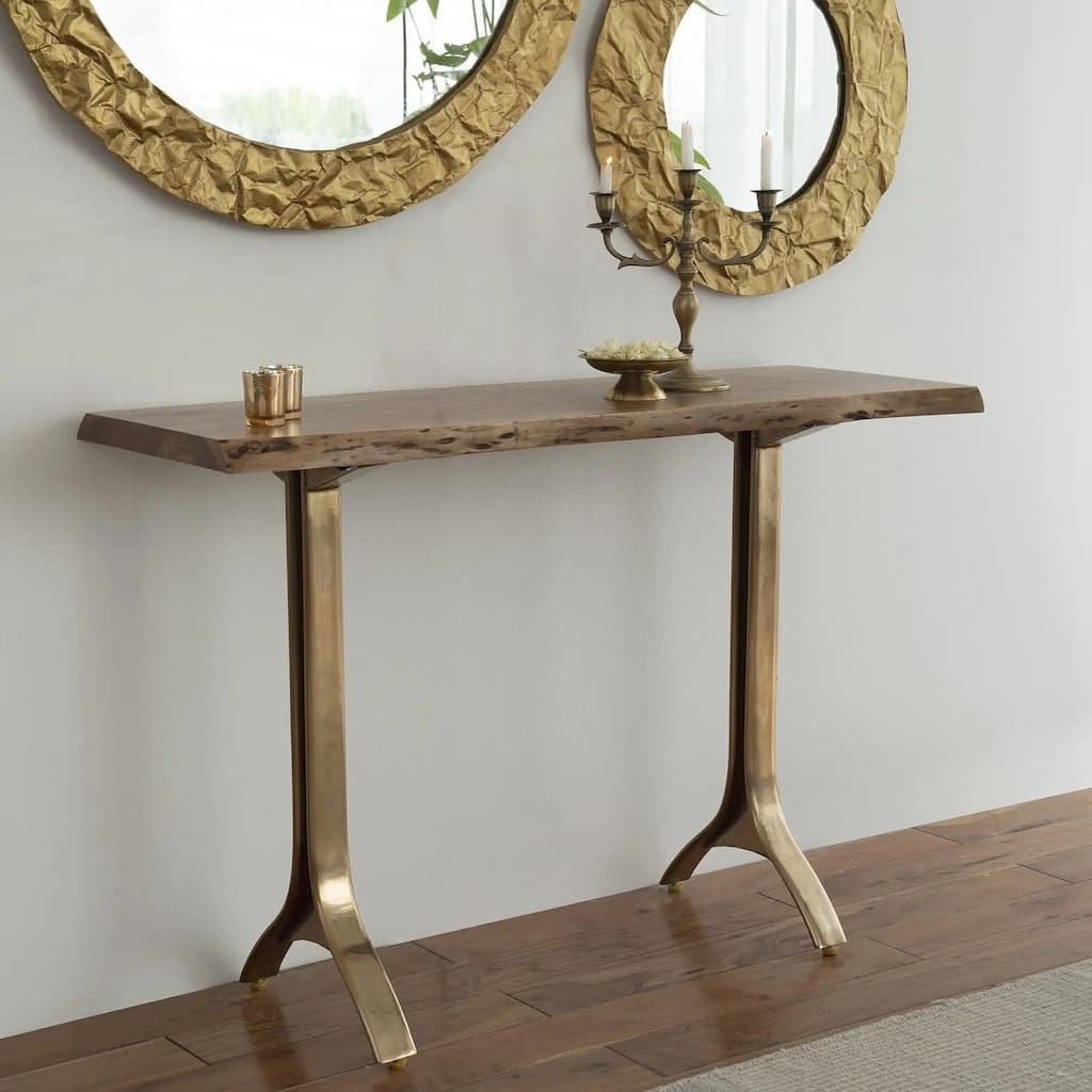 Solid Wood Console Table in Natural Finish