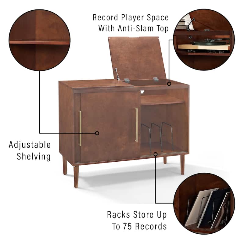 Crosley Everett Mahogany Finish Media Console - 44"W x 18"D x 34.25"H