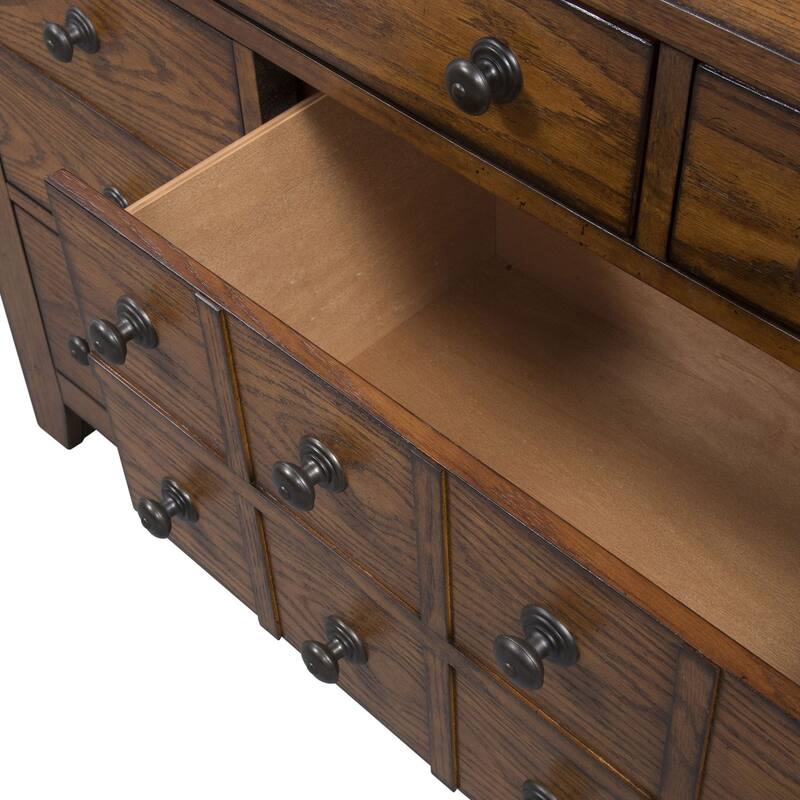 Copper Grove Epper Aged Oak 7-drawer Dresser and Mirror Set