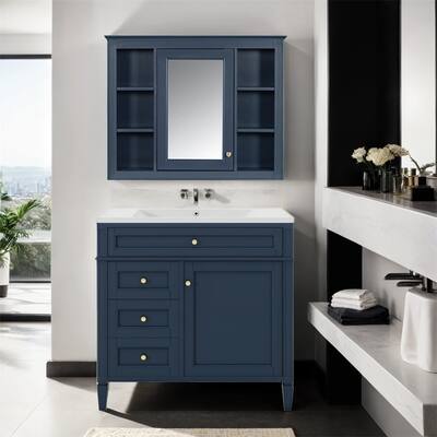 36'' Bathroom Vanity with Medicine Cabinet,Mirror Cabinet,3 PCS