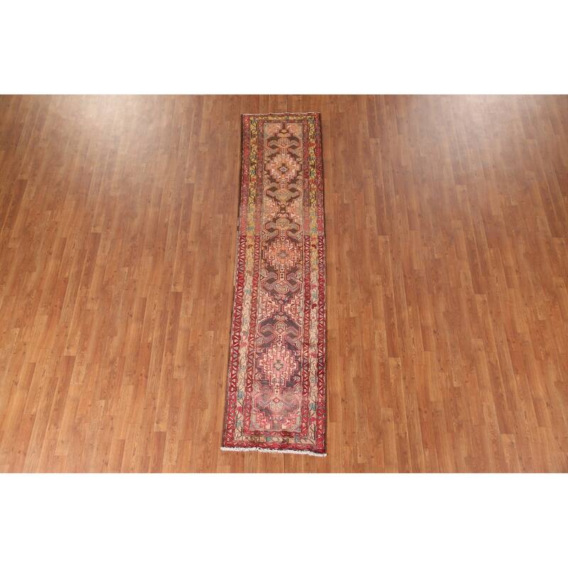 Ardebil Persian Vintage Runner Rug Hand-Knotted Wool Carpet - 2'3" x 9'6"