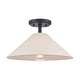 preview thumbnail 2 of 4, Elk Home Rydell Black With White Parchment Shade 1 Light Semi Flush