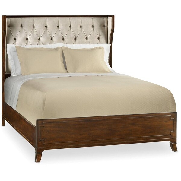 Hooker Furniture 5183-90866 King Hardwood Panel Bed Frame from the Palisade Collection - Figured Walnut