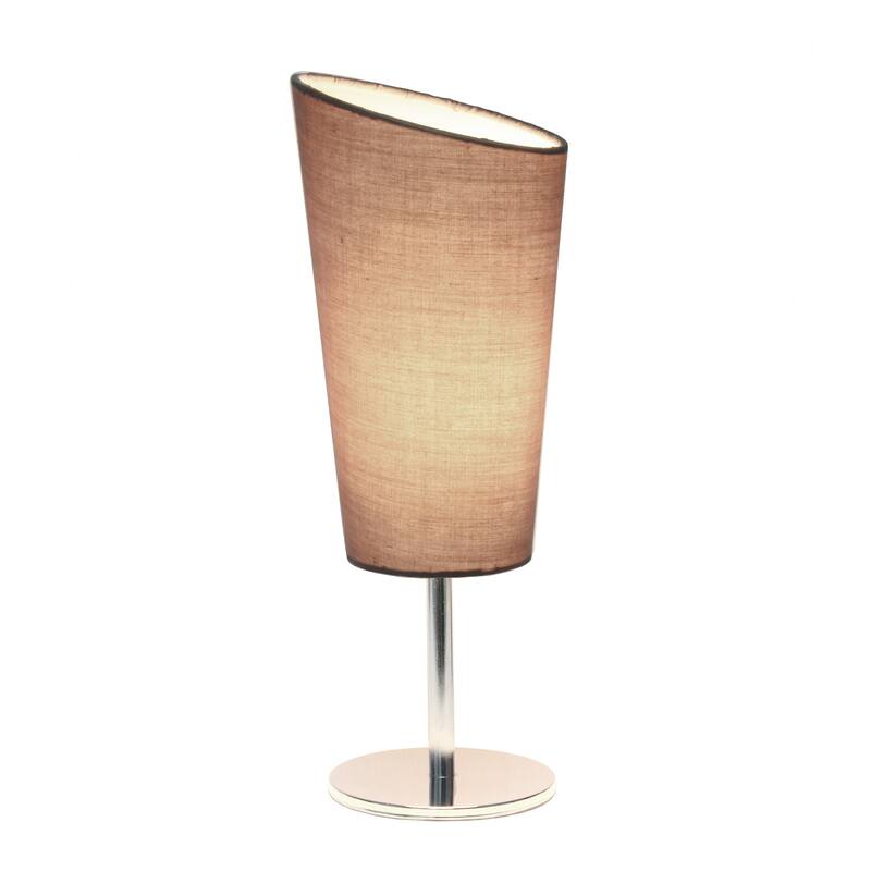 Metal Table Lamp with Slanted Shade - 12.5" - Gray