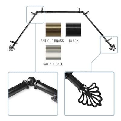 InStyleDesign Peacock 13/16" Bay curtain rod 20"-36", 38"-72"