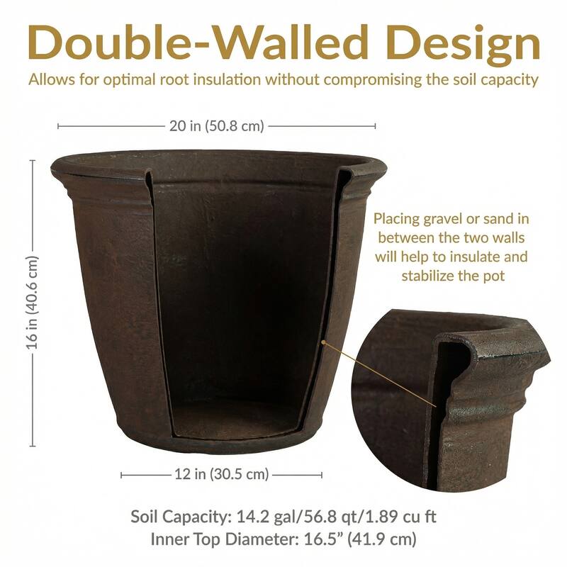 Sunnydaze Anjelica Outdoor Flower Pot Planter - 20-Inch - 4-Pack