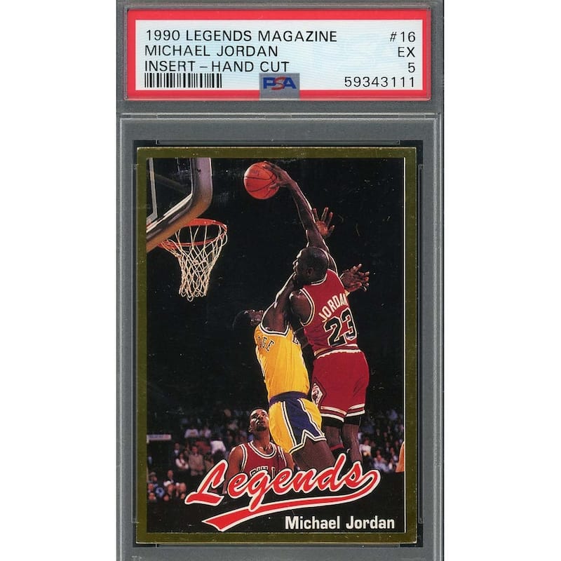 Michael Jordan 1990 Legends Magazine Insert Hand Cut Card #16 Graded PSA 5 - 8'6" x 11'6"