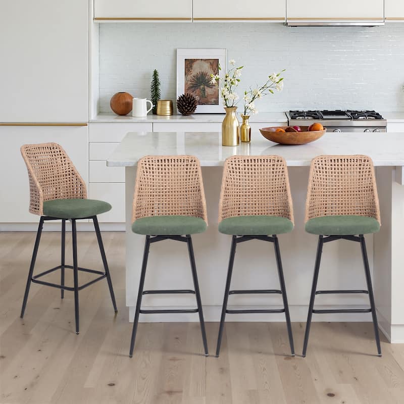 28.8" Indoor Swivel Wicker Barstools