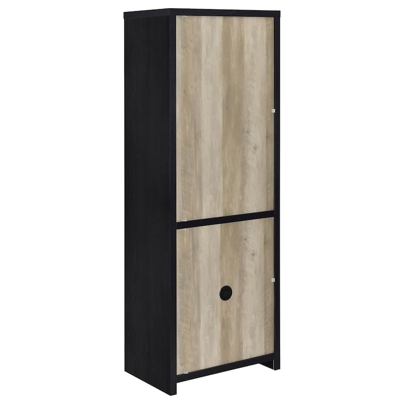 Denison 67-Inch 2-Door Media Tower Storage Cabinet Black