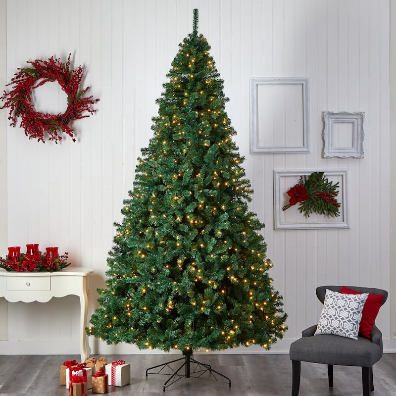 10' Pre-Lit Northern Tip Artificial Christmas Tree, Clear LED Lights - over-10-feet