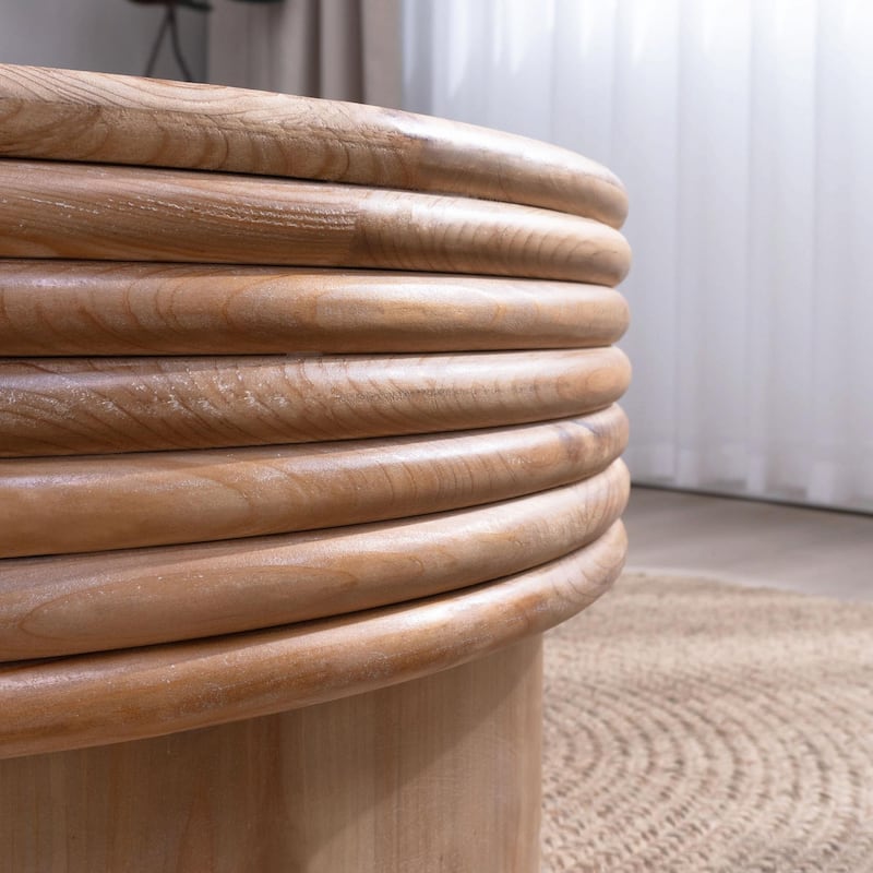 ​Rustic Wood Coffee Table - 30" Round with Lift Lid