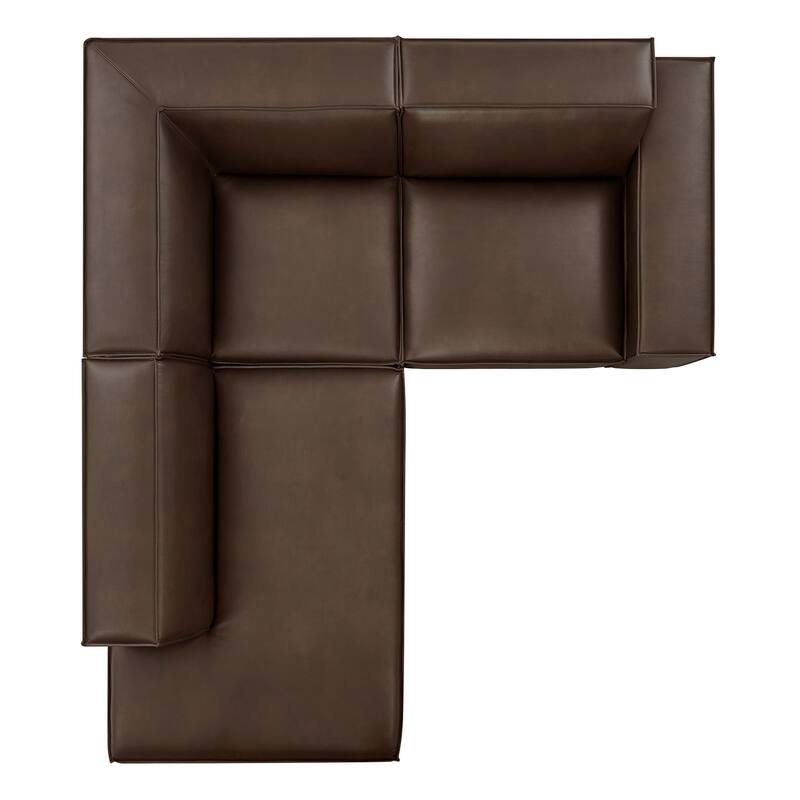 Restore 3-Piece Vegan Leather Modular L-Shaped Sectional Sofa