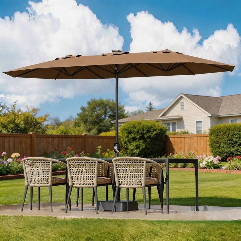 13ft Patio Umbrella, with Double Canopy, No Base - Tan