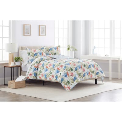 Coastal Haven Coastal Beach Cotton Quilt Set - Reversible and Machine Washable