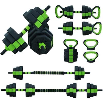 88lbs/66lbs Adjustable Kettlebell Set, 4 in 1 Adjustable Dumbbell Set Used as Kettlebells, Barbell, Push up Stand, Octagon
