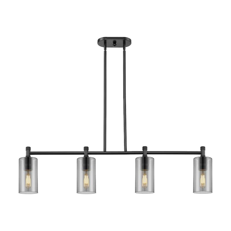 Innovations Lighting 434-4I-10-44 Crown Point Linear Crown Point 4 - Matte Black / Plated Smoke