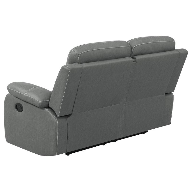 Nova Upholstered Motion Reclining Sofa Set Dark Grey