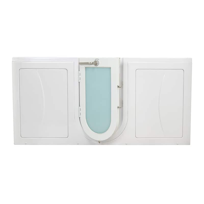 Ella Big4Two 36"x80" Hydro&Air&Foot Massage Acrylic Two Seat Walk-In-Bathtub, Outward swing Door, No Faucet, 2" Dual Drain