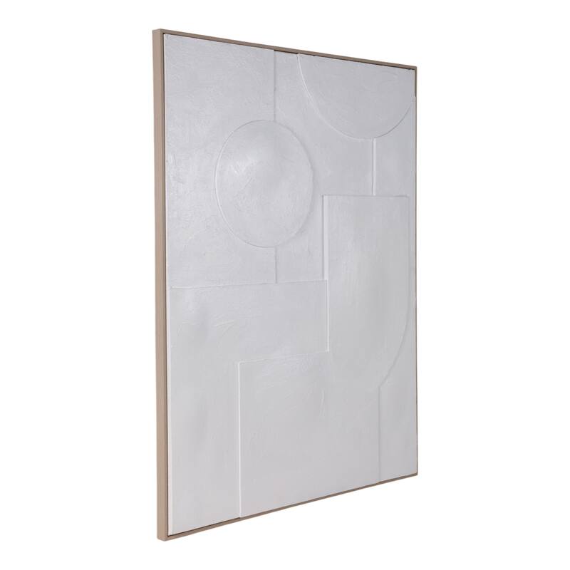 Canvas Wall Art 3D Geometric Framed Hallway Decor - 48" White
