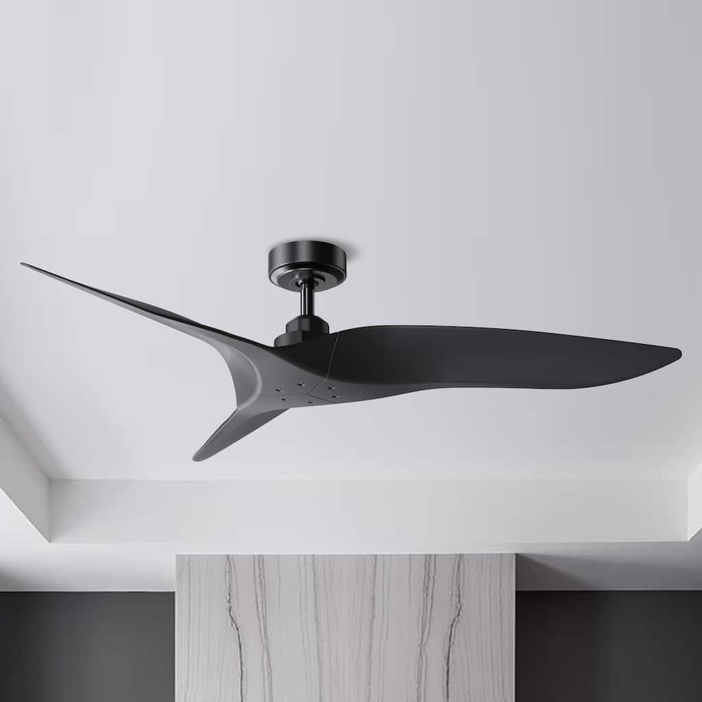 Modern Black 3-Blade 52" Indoor/ Outdoor Ceiling Fan with Remote