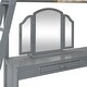 preview thumbnail 14 of 16, Gray Full Size Loft Bed with U-shaped Desk,Solid Wood Bed with Tri-fold Mirror and Shelves