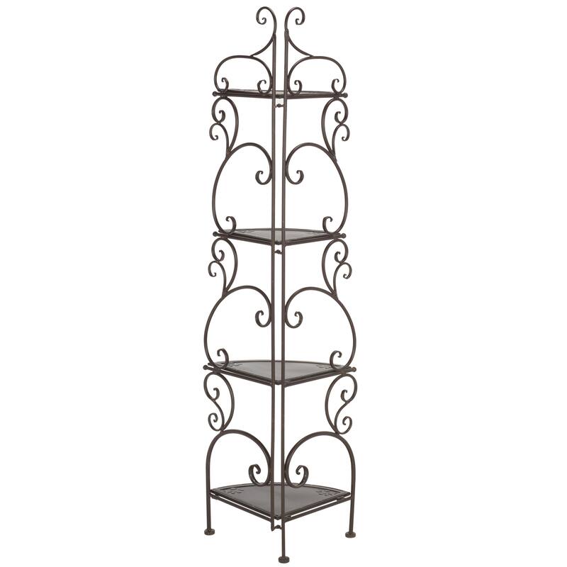 SAFAVIEH Outdoor Cielo 60" 4-Tier Corner Shelf - 13" W x 13" D x 60" H - 13Wx13Dx60H