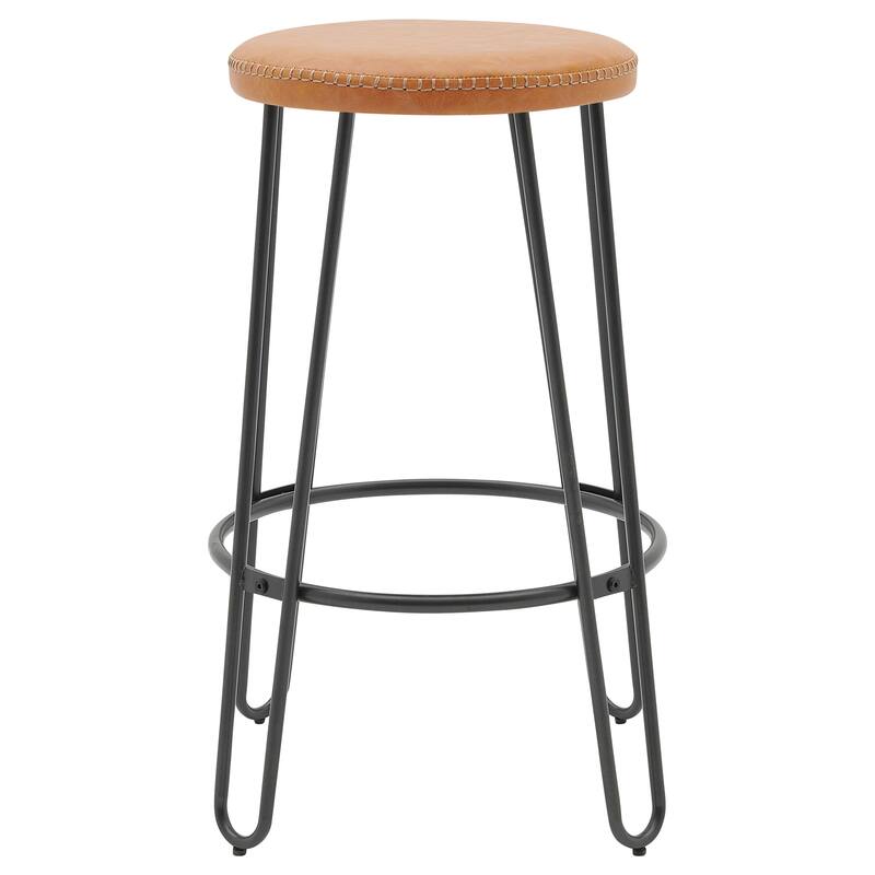 NPD Furniture Joe KD Faux Leather Backless Stool (Set of 2)