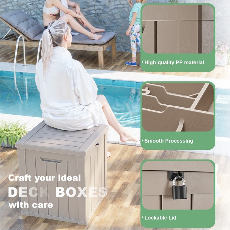 Outdoor Patio Storage Resin Lockable Deck Box - Picture 89 of 100