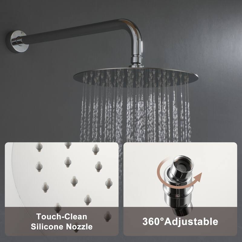 10-Inch Three-function Wall-mounted Round Shower Set