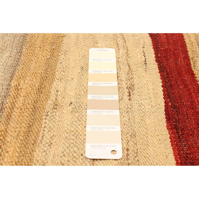 ECARPETGALLERY Flat-Weave Ankara FW Cream Wool Kilim - 6'4 x 9'8