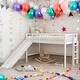 preview thumbnail 14 of 24, Twin Size Low Loft Bed With Ladder And Smooth Slide for Home White